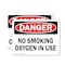Signmission No Smoking Oxygen In Use OSHA Danger Sign, Plastic, 14in W x 10in L, 2PK OS-2PACK-CL-P-1014-L-19995 - alternate 1